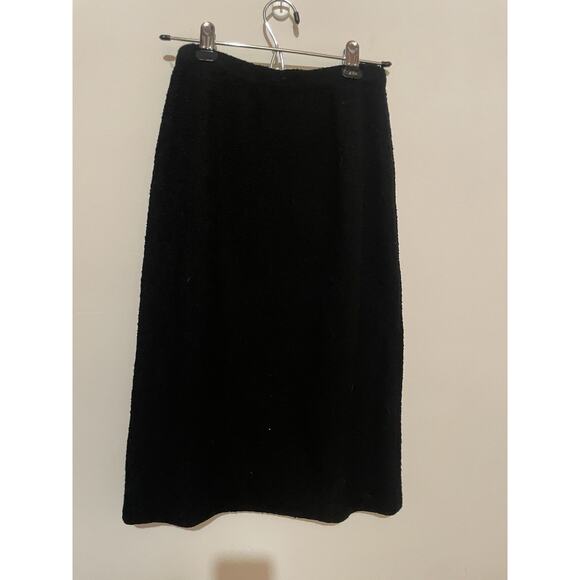 Adolfo New York Vintage Black Skirt With Gold Button Details Wool - Picture 6 of 8